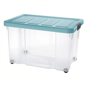 Tontarelli 60Lt Green PUZZLE Container with Wheels Plastic <b>Storage</b> <b>Drawers</b> & Carts Model 8035640ACG - Product Image 2