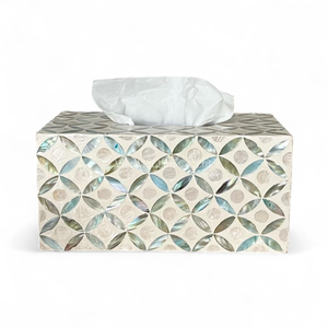Caja de Pañuelos Elegante Hecha a Mano con Incrustaciones de Nácar, Accesorio Decorativo para el Hogar - Product Image 2