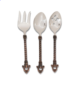 Style traditionnel en acier métal couverts ensembles Table à manger cuillère à café fourchette ustensiles de cuisine poignée Unique - Product Image 1