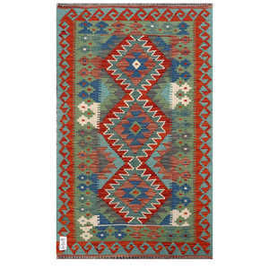 Alfombra Kilim de Maimana, Afganistán, 121 x 74 cm, Producto para Colgar en la Pared - Product Image 1