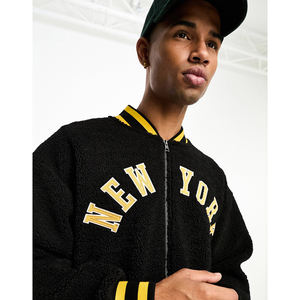 Buena calidad al por mayor de béisbol personalizado Letterman chaquetas de invierno de lana de cuero de manga bombardero Varsity chaqueta para los hombres - Product Image 2