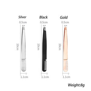 Pince à épiler multifonctionnelle en acier inoxydable pour sourcils, cils et ongles - Product Image 5