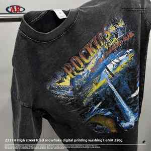 ENDOURABLE SPORTS Summer INS Camiseta de moda para hombre Serigrafía 100% Algodón Lona Manga corta Regular Fit Transpirable - Product Image 5