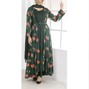 Manga comprida Custom Made Vestido De Linho Para Senhoras Atacado Muçulmano Islâmico Mulheres Vestuário Shalwar Kameez Conjuntos