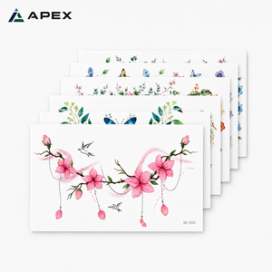 Tatuaggio Temporaneo Floreale per Petto, Adesivo per Tatuaggio Sottoseno 240x138mm Impermeabile per Donne, Spose e Festival, 19 Design - Product Image 1