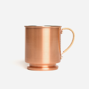 Cylindrical <b>Copper</b> <b>Mug</b> with Wrapped Handle Contemporary Metal Drinkware for Daily Use and Serving - Product Image 4