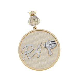 Shimmering exquis 925 argent Moissanite Hip Hop pendentif brillant coupe VVS2 bijoux de luxe à la mode déclaration cadeau pour la fête - Product Image 4