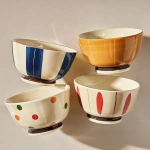 Cuencos de cerámica marroquí hechos a mano, plato pequeño de cerámica, Retro cuenco, cuenco tradicional marroquí, plato alto de cerámica, vajilla artesanal - Product Image 3