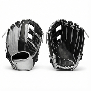 Gant de baseball en cuir à doigts entiers, noir et or, fermeture auto-agrippante, unisexe, pour sports de plein air, séchage rapide, respirant, léger - Product Image 2