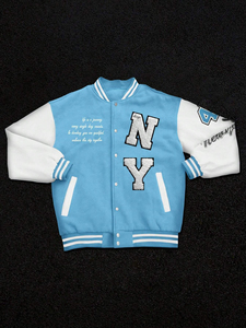 High Quality Custom College Baseball Bomber <b>Jacket</b> Embroidery Letterman Crop Varsity <b>Leather</b> <b>Jacket</b> for <b>Men</b> - Product Image 6