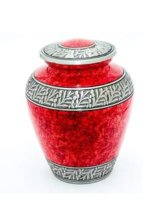 Urna de cremación para adultos grabada en plata para cenizas humanas-Urna de cenizas conmemorativas funerarias artesanales Urna de entierro grande (naranja atardecer) - Product Image 1