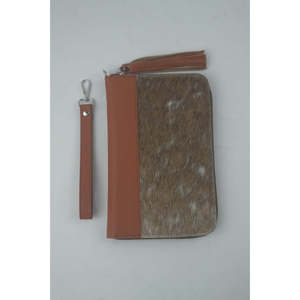 LAXURA Vintage Cowhide Leather Purse RFID Wallet Zipper Closure Polyester Lining Beautiful <b>Flowers</b> Available Short Long - Product Image 1