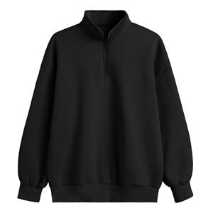 Sweat-shirts à col zippé personnalisés avec logo, épaules tombantes, vêtements de sport, polaire technique, pulls à col montant zippé pour femmes - Product Image 6