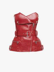 Corset en cuir de haute qualité parfait pour l'entraînement à la taille et le style végétalien Edgy Chic et sans cruauté Élégance intemporelle - Product Image 5