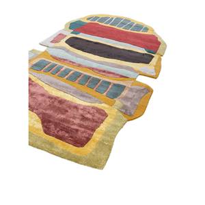 Alfombra Joy de Lana y Viscosa Hecha a Mano en Rojo y Naranja Tra-15217 para Uso Doméstico con Patrón Abstracto - Product Image 2