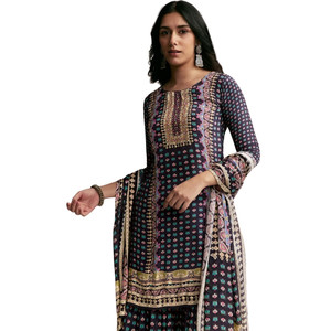 Ensemble Sharara imprimé violet pour la vente en gros de vêtements de fête ethniques élégants rassemblements culturels Occasions festives et commandes personnalisées en gros - Product Image 3