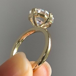Sterling Silver IGI Certified Finest VVS Grade Moissanite Dainty Wedding <b>Ring</b> Custom Design Exclusive Jewelry - Product Image 2