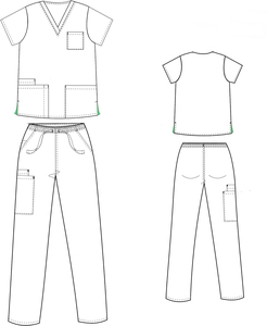 Uniforme médico superventas, conjunto de uniforme de enfermera para mujer, Top con cuello en V y pantalones Cargo y con bolsillos para hospital - Product Image 6