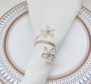 Servilletero de primera calidad con motivo floral y trabajo de cristal para Decoración de mesa glamurosa bodas eventos Hotel comedor - Product Image 6