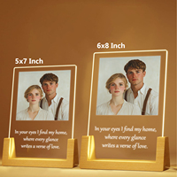 EffiPrint Plaque acrylique rectangulaire de haute qualité Base en bois personnalisée cadre Photo bibelot remise des diplômes anniversaire de mariage