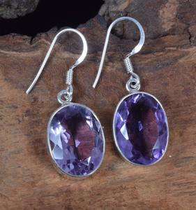 Pendientes colgantes de piedras preciosas de amatista, joyería de plata para mujeres y niñas, diseño de tendencia, pendientes de plata de ley sólida 925 - Product Image 4
