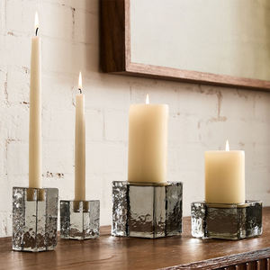 Highest Quality Cast Glass Taper Holders Elegant Handcrafted <b>Candle</b> Holders for Home & Table Decor - Product Image 6