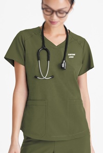 Uniformes de gommage d'allaitement féminin respirant Stretch Satin Jogger hôpital Scrubs costume ensemble - Product Image 2