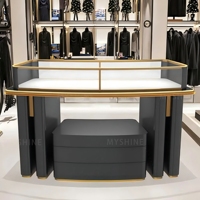 Vitrine de bijoux noire directement vendue en usine Vitrine de bijoux moderne avec éclairage LED en verre trempé et design en métal