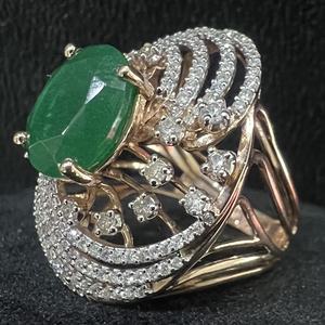 Bague d'anniversaire de luxe en or 14K 18K pour femme, diamant naturel taille brillant rond, certifié par un tiers, VDS VDSR234 - Product Image 5