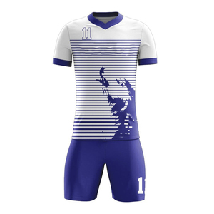 Meilleur maillot de football 100% polyester unisexe Ensemble France imprimé de logo personnalisé Technologie de sublimation de coupe automatisée Vêtements de football - Product Image 3