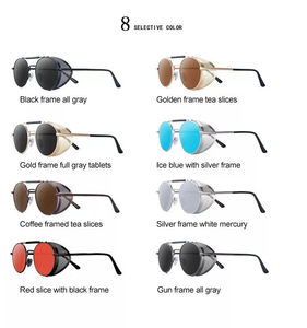 Double Bridge Metal SteamPunk Oval Sunglasses Metal Sun Glasses for Men Women Fashion Stylish <b>Eyewear</b> - Product Image 3
