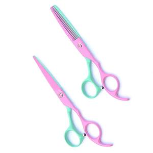 Ciseaux de coupe de cheveux roses professionnels Texture ciseaux amincissants ciseaux de coiffeur avec peigne pinces à cheveux - Product Image 2