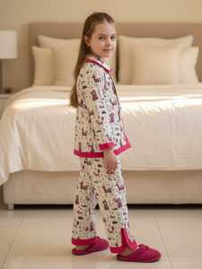 2025 hiver pyjamas personnalisés pour enfants fille vêtements de nuit et garçon vêtements de nuit à manches longues coton 2 pièces tenue ODM approvisionnement - Product Image 5