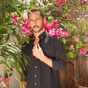 Camisa de esmoquin formal unisex BEAM, cuello alto liso, 60% algodón, 40% tejido de punto, un bolsillo izquierdo en el pecho, ODM, otoño - Product Image 5