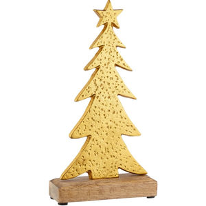 Antique Golden <b>Christmas</b> <b>Tree</b> Tabletop Decoration Festive Home Decor Metal <b>Tree</b> Sculpture With Wood Base Modern Ornament - Product Image 4