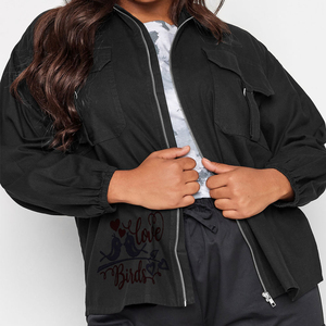 Abrigo de manga larga informal de otoño 2025 personalizado para mujer, chaquetas Bomber holgadas con cuello levantado, chaqueta transpirable de talla grande para mujer - Product Image 2