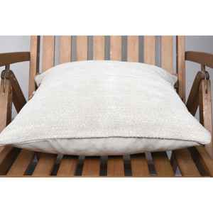 Oreiller en laine Kilim beige 18x18 pouces oreiller d'accent de luxe motif moelleux Vintage plume d'impression rustique pour la literie de noël - Product Image 5