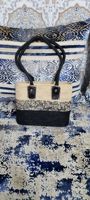 Sacs à main ouverts en raphia pour femmes, style vintage marocain, avec décoration de lettres