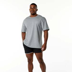 เสื้อยืดคอกลมสำหรับผู้ชาย-ผ้าฝ้าย94%, ผ้าสแปนเด็กซ์6%, แขนสั้น, ไหล่ตก, เข้ารูป - Product Image 4