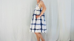 Summer Spaghetti Tie and Dye Nightgown for Women 100% Cotton <b>Long</b> Sleeves Casual - Product Image 4