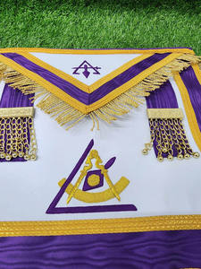 Regalia maçonnique, mode vintage, dentelle brodée, tabliers faits à la main, écologiques, en cuir d'agneau véritable/coton - Product Image 2