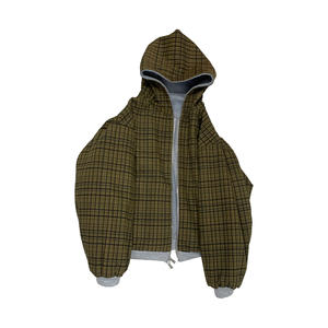 Sweat à capuche réversible de luxe pour homme, coupe oversize, en coton 400 g/m² avec doublure en flanelle à carreaux, coupe ample et épaisse pour l'automne - Product Image 6