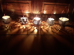 Vietnam's New Model Coconut <b>Tea</b> <b>Light</b> Elegant Wood Candlestick Holder for Weddings Home Decoration Including Lanterns Candle - Product Image 5