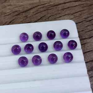 Amatista Lisa natural suelta para joyería hecha a mano 5mm-30mm todo calibrado espalda plana Rosa corte ovalado para la fabricación de anillos de collar - Product Image 2