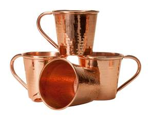 Taza Moscow Mule de Cobre Puro Martillada a Mano, Taza Clásica para Cócteles con Asa de Latón - Product Image 4