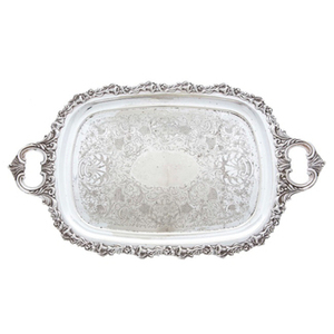 Premium Aluminum Food Serving <b>Tray</b> <b>Large</b> Size Elegant Silverware Dessert <b>Tray</b> Perfect for Weddings Restaurants and Events - Product Image 5