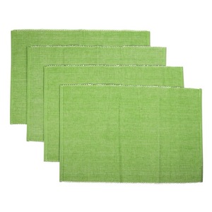 แผ่นรองจานผ้าฝ้ายเนื้อซี่โครง100% หรูหราทันสมัยเสื่อผ้าลินินลายตารางสีทึบสำหรับบ้านโรงแรมงานแต่งงาน - Product Image 4