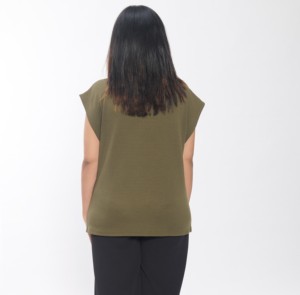 Tissu gaufré à la mode femmes haut doux au toucher manches col rond Silhouette détendue pour l'été bureau et Style de rue - Product Image 1