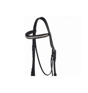 Bride de cheval en cuir noir de qualité supérieure, très vendue, avec bande de cristal, équitation, vente en gros, fabricant indien - Product Image 2