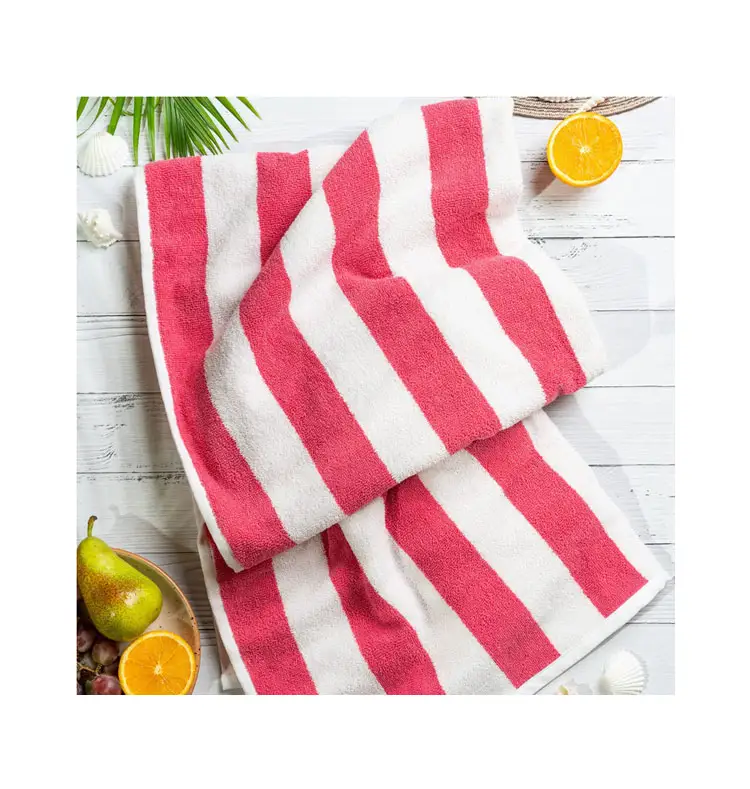 GOTS Certified Highly Durable Rectangle Shape 100% Cotton Material Beach Towels for Factory Direct Supply